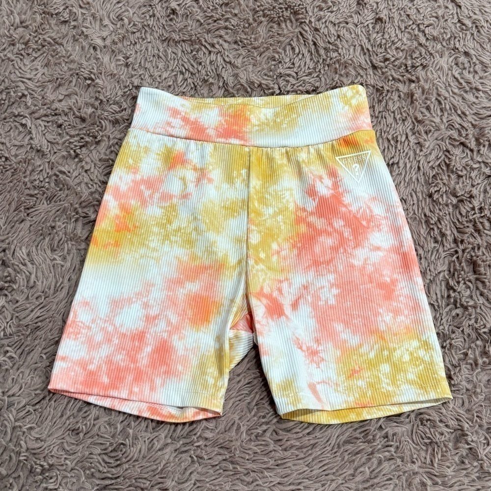 Guess Women Ribbed Tie Dye Biker Shorts
